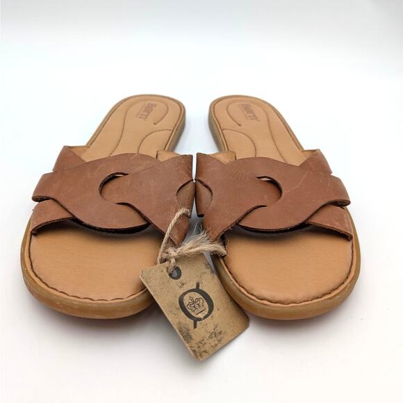Børn Isabella Slip On Slide Sandal Women's Leather Brown/Tan Size US10M EU40.5 - Picture 7 of 10
